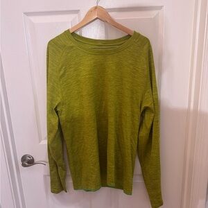 Outdoor Voices Seamless Pique Longsleeve, green Apple